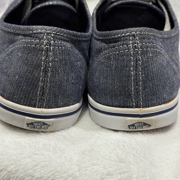 Vans Blue Denim Glitter Low Top Skate Sneaker Shoes Men's 8 Women’s 9.5 - Picture 5 of 11